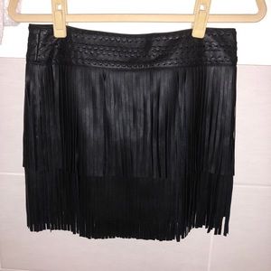 BRAND NEW FRINGE LEATHER SKIRT